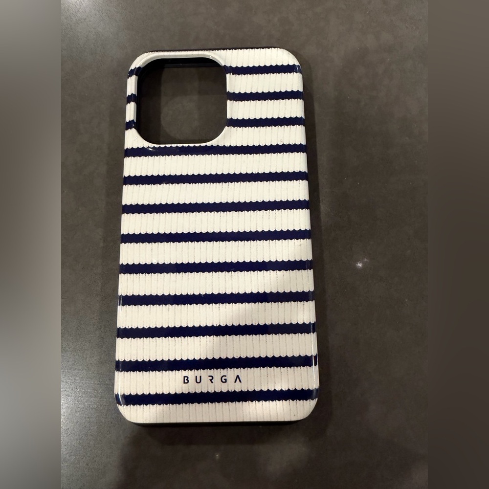 Burga Navy and White Striped Phone Case